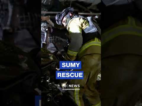 Rescuers pull four people from rubble after Russian strike in Sumy