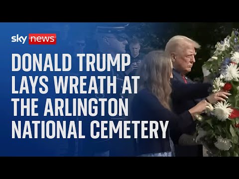 Donald Trump honours American service members at Arlington National Cemetery