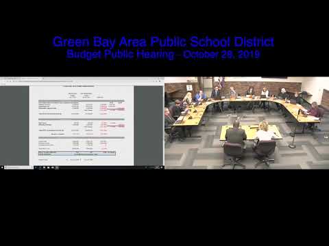 GBAPSD Board of Education Budget Public Hearing and Special Session: October 28, 2019