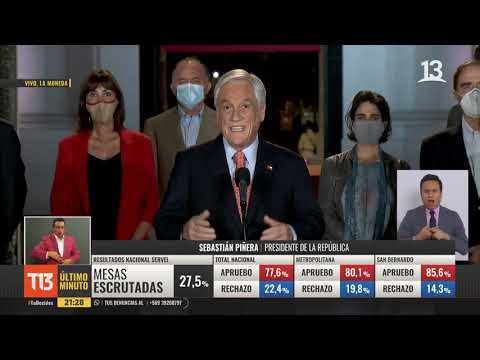 Piñera por victoria del Apruebo en el Plebiscito: Hoy ha triunfado la ciudadanía y la democracia