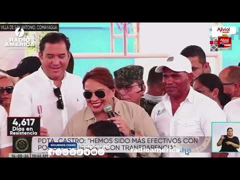 Presidenta Castro inaugura cancha número 53 en Comayagua / Radio América
