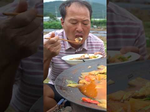 뜨끈한 우럭매운탕에 쫀득한 수제비! #먹방 #shorts #요리