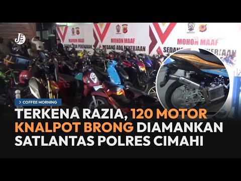 Terkena Razia, 120 Motor Berknalpot Brong Diamankan Satlantas Polres Cimahi