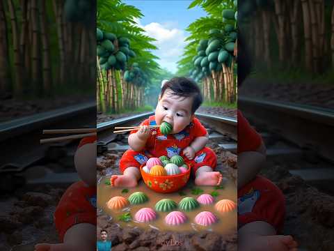 ❤️ Evolution of Baby: Train Attack on Baby for Food Eating #cat #cute #love #shorts BabyLos 65