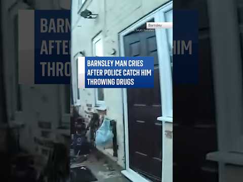 Man cries after police catch him throwing Class A drugs over wall. #skynews #uk