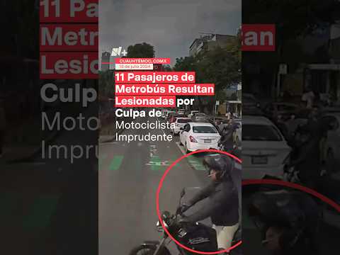 Motociclista ocasiona accidente de Metrobús y se va #nmas #cdmx #motos