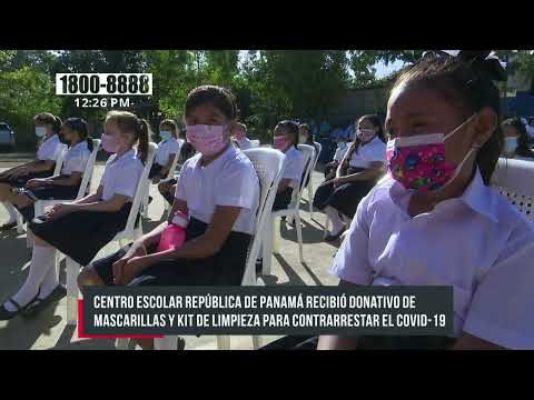 Mascarillas y kit de limpieza para Colegio República de Panamá, en Managua - Nicaragua