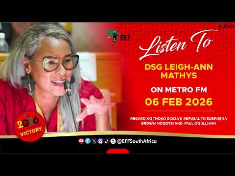 EFF Deputy Secretary General, Commissar @LeighMathys, spoke to Faith Mangope on Metro FM