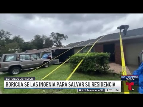 Boricua se las ingenia para proteger su casa del huracán Milton