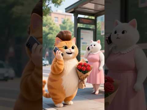 猫の動画サムネイル - 橘猫以为找到美丽女朋友，居然见面吓跑了#猫#cat #funny #kitten #猫のいる生活 #猫咪 #小猫 #kitty #funnycats #kucing #meow #ai