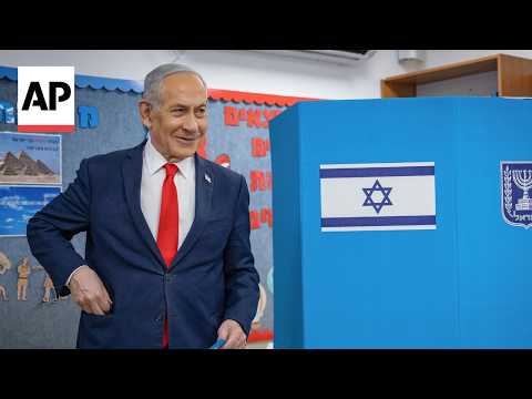 Netanyahu votes in Israel election that will decide his future as prime minister