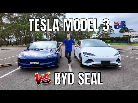 2024 Tesla Model 3 RWD Highland Update vs BYD Seal Premium Australia