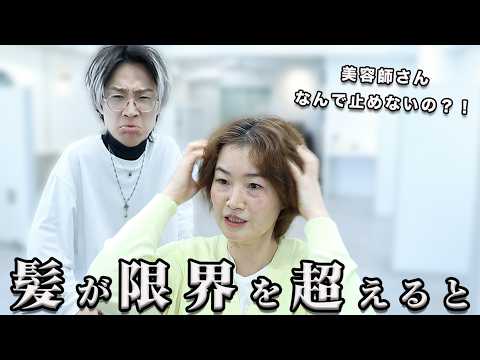 【これは無理だ..】ボロボロになった髪を縮毛矯正で綺麗にしたい?! 白髪染め/縮毛矯正/パーマ を何度も繰り返して髪がチリチリバサバサに!!