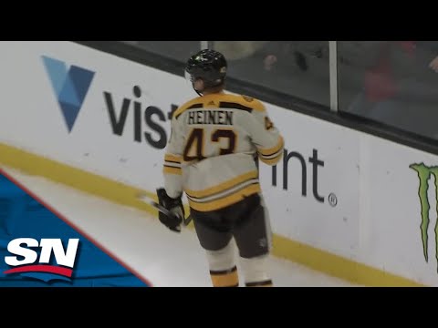 Bruins Danton Heinen Taps One In To Complete First Career Hat Trick