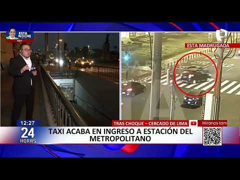 Taxi impacta y destruye ingreso de estación del Metropolitano