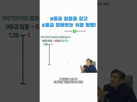 9등급 입결표를 갖고 5등급 찾아보는 쉬운 방법! (예측하기!) #2028 #5등급제 #교과전형 #교과정성평가 #정시교과#통합수능 #통합사회 #통합과학 #5등급제 #9등급제