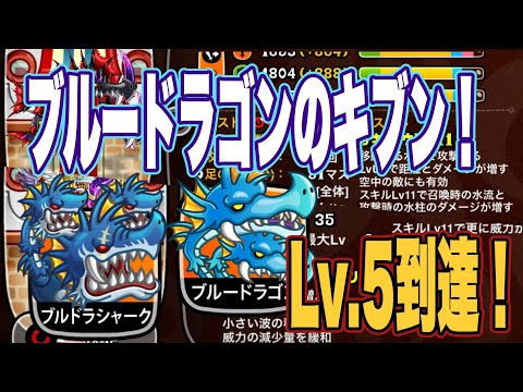 【城ドラ】待ちに待った！ブルシャの気分がやっとLv.5になりました！早速ブルードラゴンの気分で使っていく〜！【ちゃん】