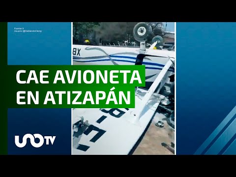 Tres personas sobreviven a caída de avioneta en Atizapán.