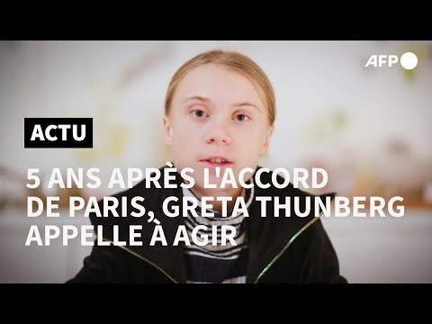 Greta Thunberg critique les promesses vides cinq ans après l'accord de Paris | AFP
