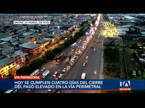 El paso elevado en la Av. Perimetral en Guayaquil continúa cerrado