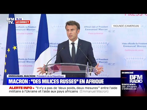 Emmanuel Macron au Cameroun: la Russie en Afrique a beaucoup diffusé des fausses informations