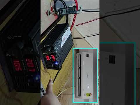 How to Run 220v 1.5 Ton AC on Single 12v 150Ah Battery  - Air Conditioner #short