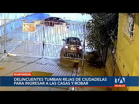 Delincuentes derriban las rejas de una ciudadela cerrada para robar las residencias en Guayaquil