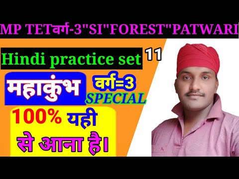 हिंदी/HINDI || MP TET Varg-3 ||  MP Police SI || Patwari || MP Forest Gaurd || Day 10