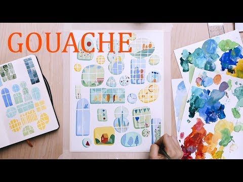 Gouache Illustration Process (from sketch to final piece )