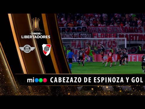 Golazo de cabeza de Espinoza para el 1-1 de Libertad contra River - Libertadores 2024
