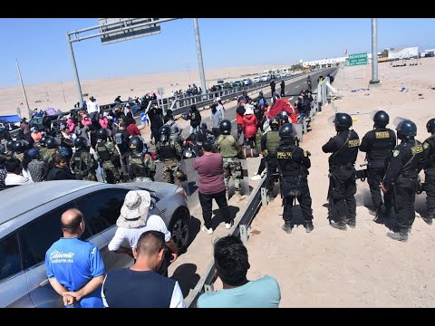 Autoridades resguardan la frontera con Chile tras de cruzar por parte de los migrantes
