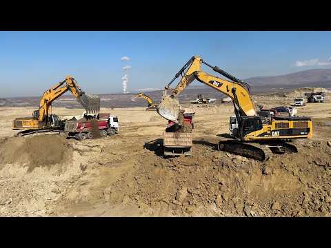 4K MINING! 3 Caterpillar 385C & Liebherr 974 Excavators Loading Non-Stop - Sotiriadis/Labrianidis