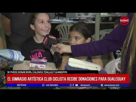 El gimnasio artística Club Ciclista recibe donaciones para Gualeguay