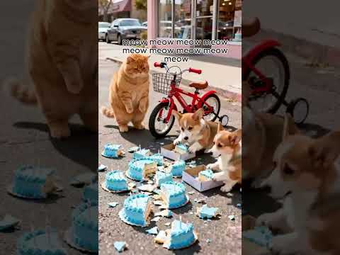 Cat's Fruit Cake MISHAP! What Happened Next#shorts #funny #cat #cute #animals #comedy #cartoo