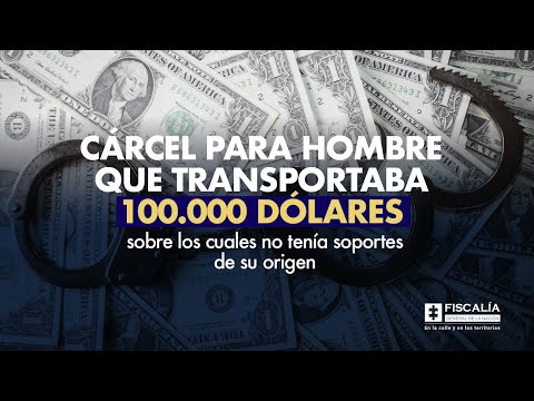 Cárcel para hombre que transportaba 100.000 dólares sobre los cuales no tenía soportes de su origen