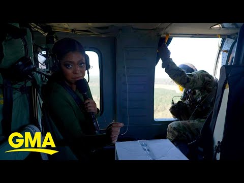 Inside helicopter bringing live-saving relief to devastated areas by Helene