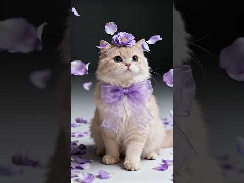 Fluffy Elegance: The Lavender Cat Princess 🌸🐱✨