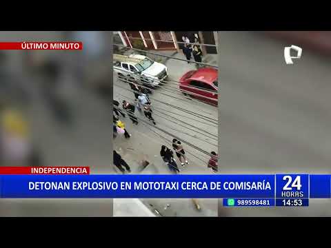 ¡Increíble suceso en Independencia! Mototaxi destruida por explosivo cerca de comisaría