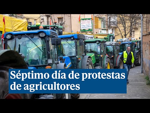 Agricultores y ganaderos encaran su séptimo día de protestas en varios puntos de España