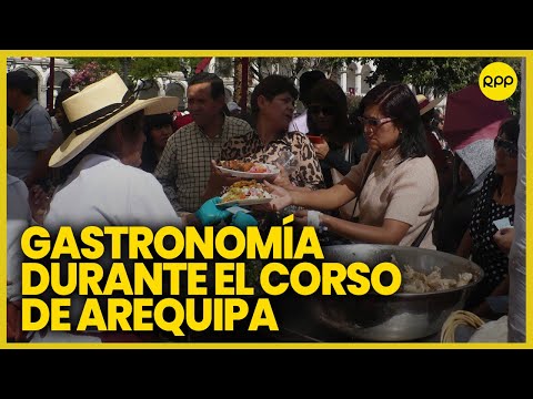 Arequipa: Venta de alimentos durante el corso por el aniversario #NuestraTierra