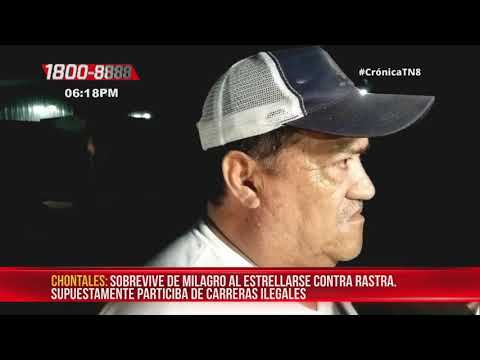 Por carrera ilegal motociclista choca con rastra en Juigalpa - Nicaragua