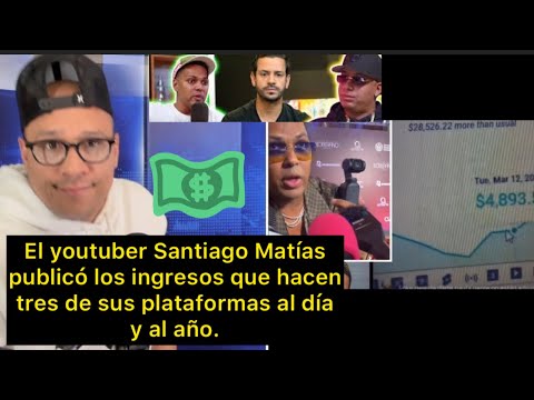 Santiago Matías revela cuánto dejan al día y al año tres de sus principales plataformas.