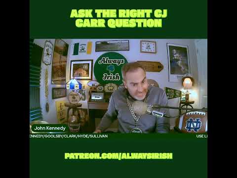 Ask The Right CJ Carr Question☘️ #shorts #notredame #cfp