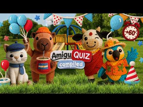 1 HOUR AmiguQUIZ | Guess World Cup, Dinosaurs, Flags & Christmas | The Amigurumis #quiz