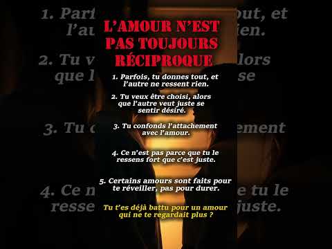 Tu peux aimer fort, et ne pas être aimé. Et c’est OK