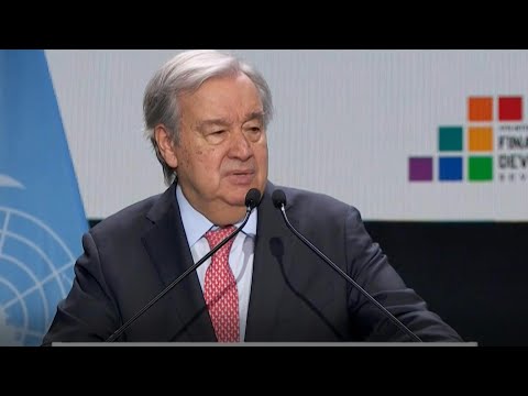 UN chief urges leaders to 'get resources flowing' at aid conference | AFP