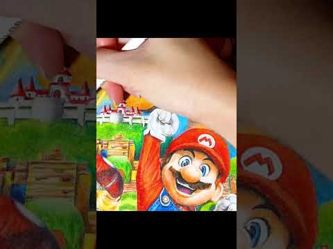 Insane Drawing Super Mario Movie Poster! Colored Pencil Drawing #shorts