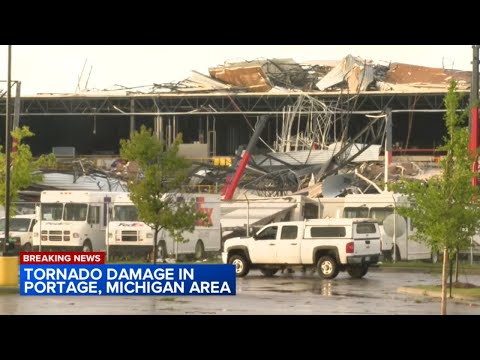Portage, Michigan tornadoes leave damage behind; about 50 become trapped in FedEx shipping center