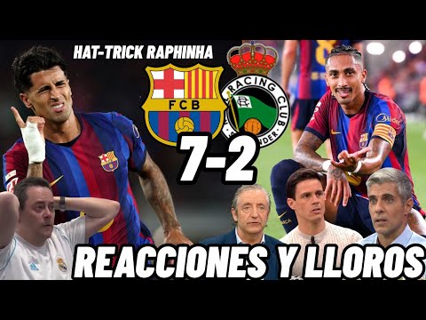 FC Barcelona 7 <strong>Racing</strong> de Santander 2 - Reacciones y Lloros del <strong>Madrid</strong> - Hat-trick de Raphinha
