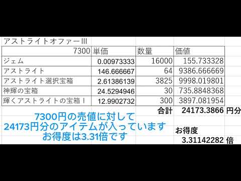 ローモバ 10/29 スーパーアストライトオファー 価値計算  ヨッシー ローモバ エクスプローラー